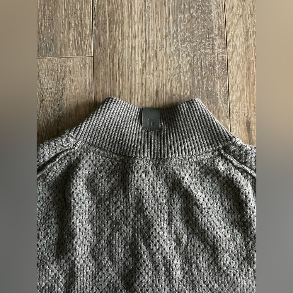 Tommy John Men’s Sweater Lounge Quarter-Zip Light Grey - Size Large - Picture 7 of 8